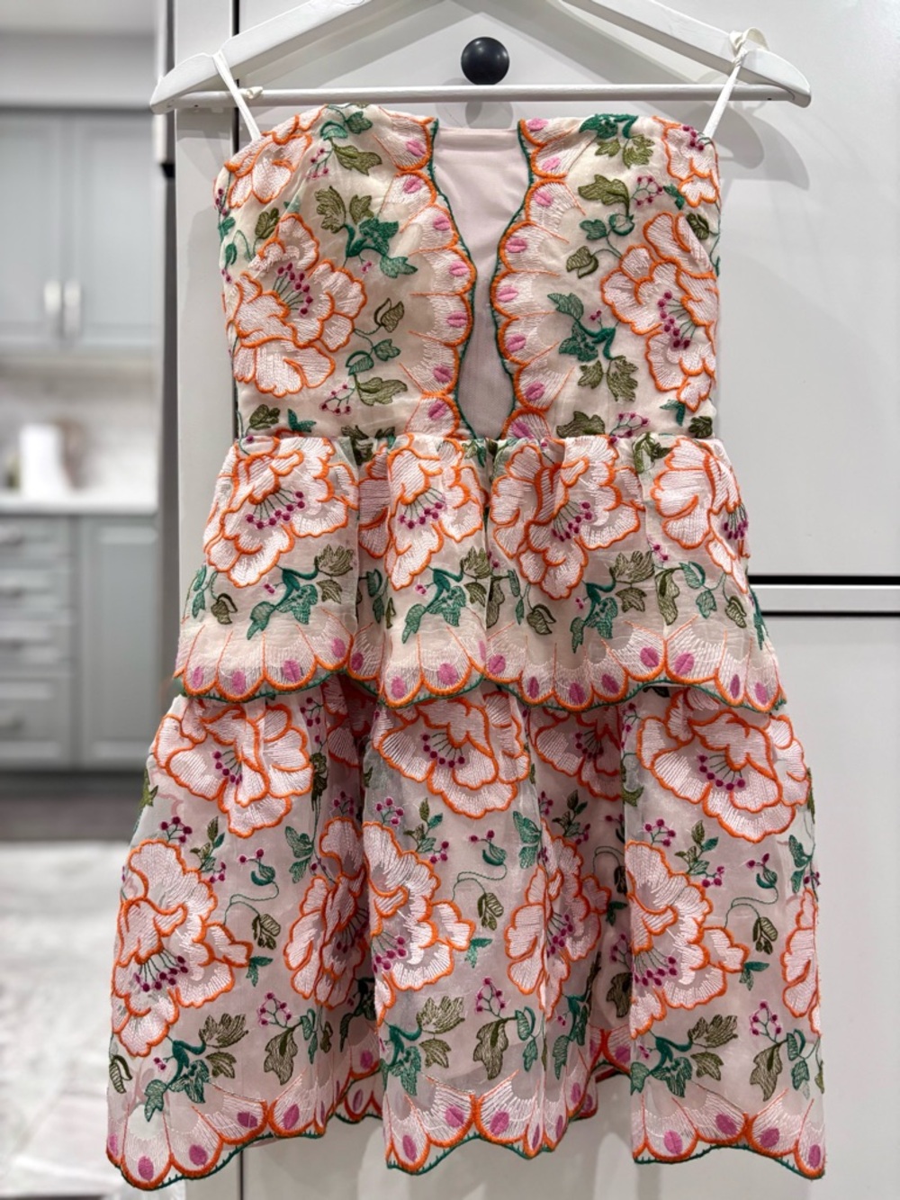 BCBG Max Azria Guiliana Floral Embroidered Dress.